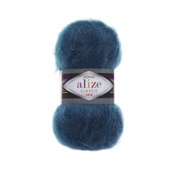 Пряжа для вязания Ализе Mohair classic (25% мохер, 24% шерсть, 51% акрил) 5х100г/200м цв.403 петроль