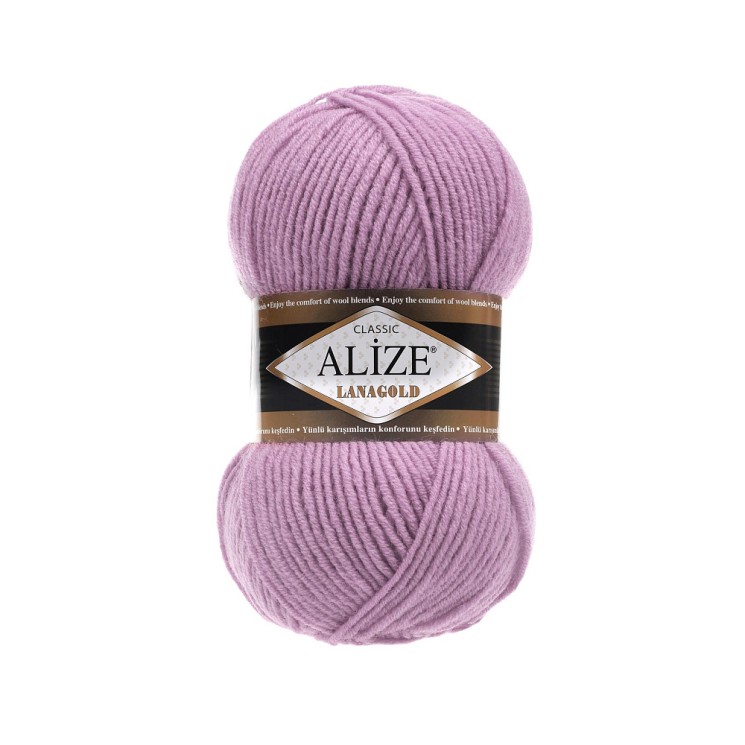 Пряжа для вязания Ализе LanaGold (49% шерсть, 51% акрил) 5х100г/240м цв.505 пепельно-сиреневый