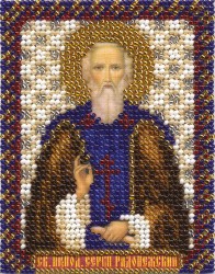 Набор для вышивания PANNA арт. CM-1303 Икона Святого преподобного Сергия Радонежского 8,5х10,5 см