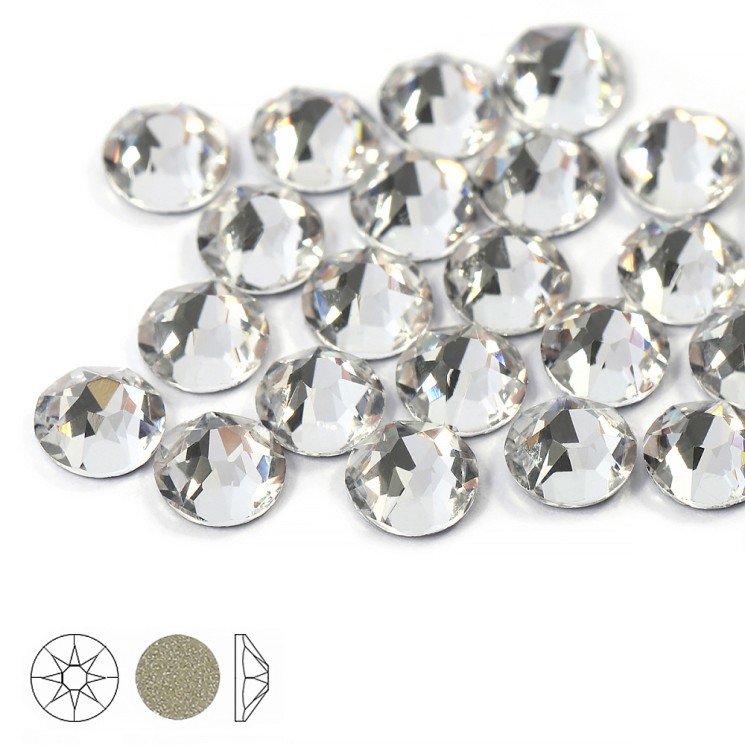 Стразы холодной фиксации Xirius 8+8 граней SS16 (3,8-4,0 мм) арт.NH16-01 цв. Crystal, уп.1440шт
