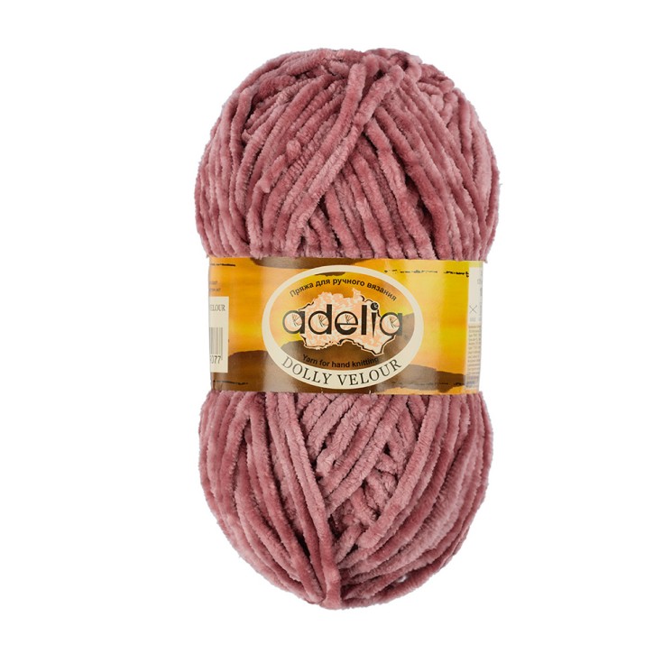 Пряжа ADELIA DOLLY VELOUR (100% микрополиэстер) 5х100г/93м цв.05 античная роза