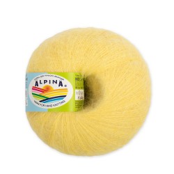 Пряжа ALPINA MEGHAN (73% кид мохер, 27% нейлон) 4х50г/390м цв.17 св.желтый