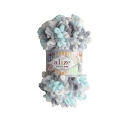 Пряжа для вязания Ализе Puffy Fine Color (100% микрополиэстер) 5х100г/14,5м цв.5939
