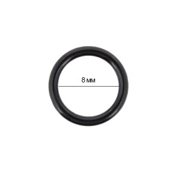 Кольцо для бюстгальтера пластик TBY-12671 d8мм, цв.черный, уп.100шт