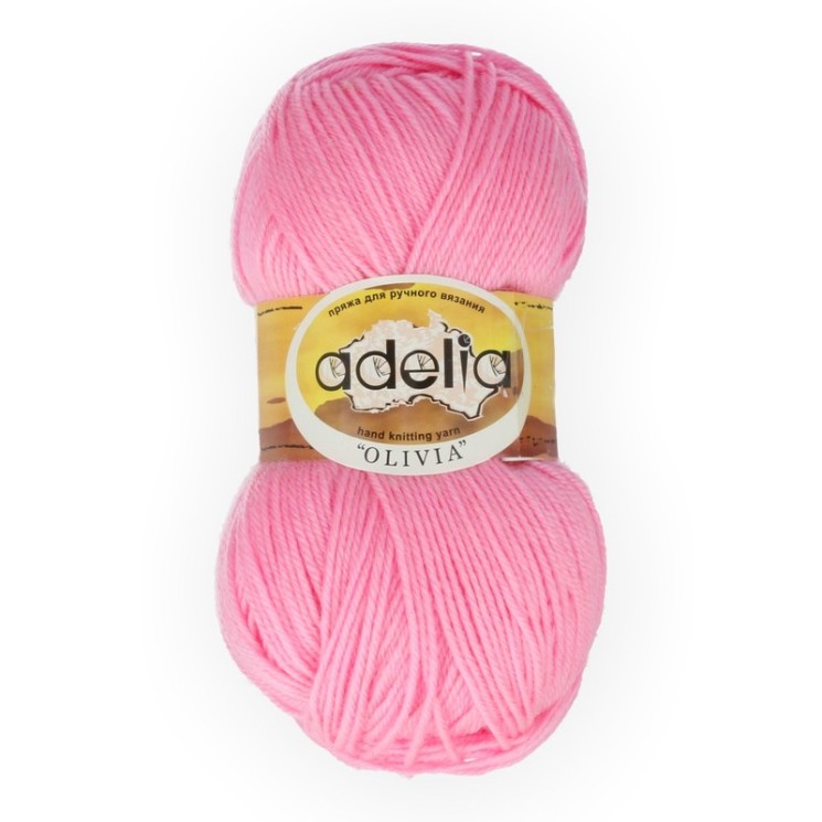 Пряжа ADELIA OLIVIA (60% акрил, 40% шерсть) 5х100г/250м цв.04 розовый