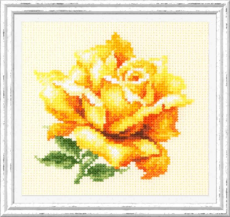 Набор для вышивания ЧУДЕСНАЯ ИГЛА арт.150-005 Жёлтая роза 11х11см