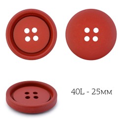 Пуговицы пластик TBY.J.9004A цв.09 красный 40L-25мм, 4 прокола, 36шт
