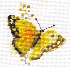 Набор для вышивания АЛИСА арт.0-147 Яркие бабочки. Желтая 9х8 см упак (1 шт)