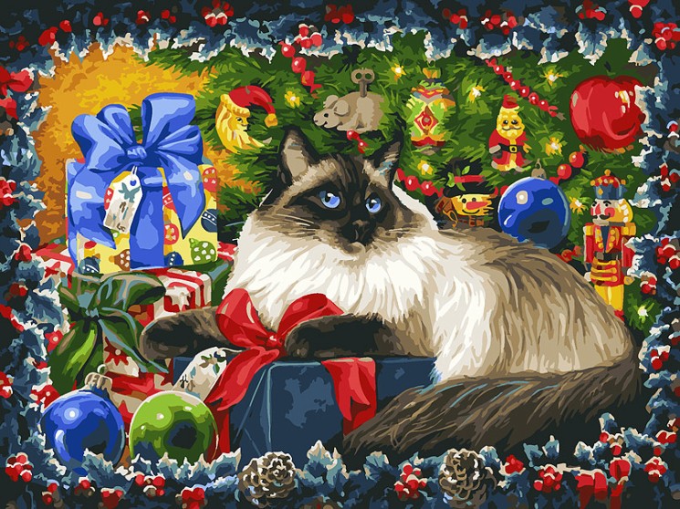 Картины по номерам Белоснежка арт.БЛ.343-AS Рождественские подарки 30х40 см