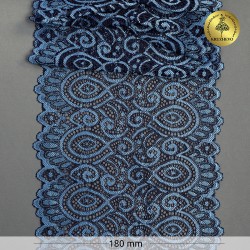 Кружево-стрейч KRUZHEVO арт.TBY.L1351 шир.180мм цв.голубой уп.3м