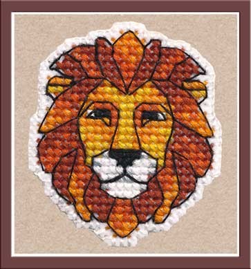 Набор для вышивания ОВЕН арт. 1170 Значок-лев 4,5х5,2 см