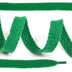 Шнурки плоские 15мм х/б дл.150см цв.018 св.зелёный (10 комп)
