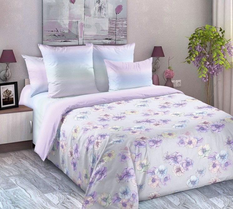 Ткань Перкаль 125 г/м 100% хлопок шир.220 см арт.D.661281П252 цв.сиреневый рул.33м (±5м)