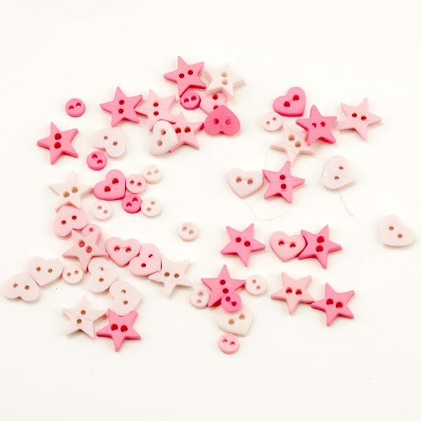 Набор пуговиц JESSE JAMES арт.3252 ASSORTED ITEMS-PINK MIX упак (1 упак)