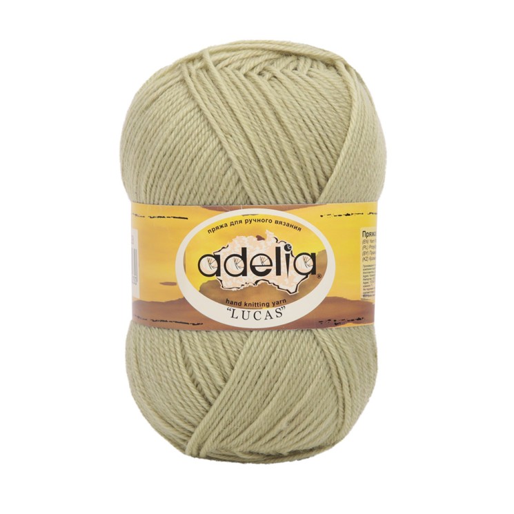 Пряжа ADELIA LUCAS (70% шерсть, 30% акрил) 5х100г/218м цв.28 бл.зеленый