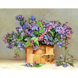 Картины мозаикой Molly арт.KM0250 Бузин. Медуницы (37 цветов) 40х50 см