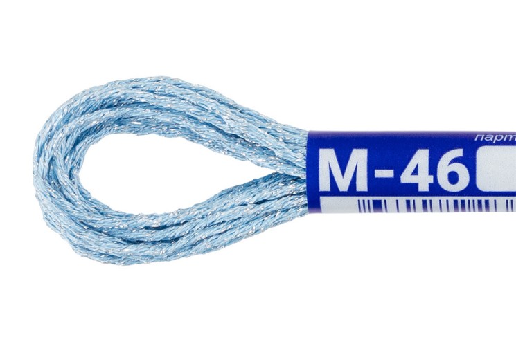 Нитки для вышивания Gamma мулине NM металлик 100% полиэстер 12 x 6 м цв.М-46 небесный