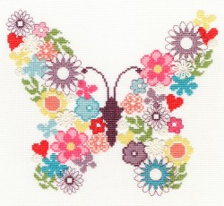 Набор для вышивания Bothy Threads арт.XB2 Butterfly Bouquet (Цветочная бабочка) 25х23 см