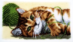 Набор для вышивания VERVACO арт.PN-0150219 Коврик Играющий котенок 67х39 см