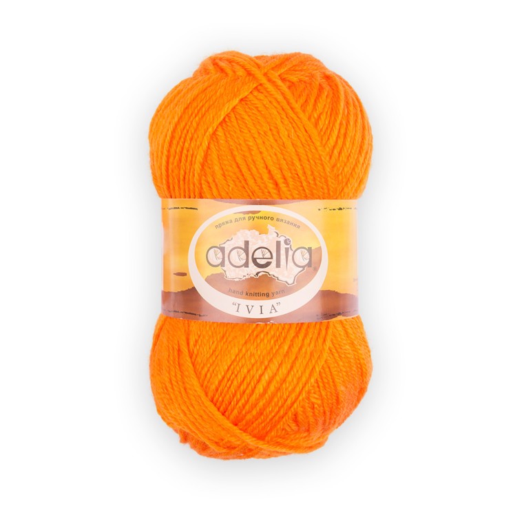 Пряжа ADELIA IVIA (100% акрил) 4х62,5г/150м цв.145 св.оранжевый