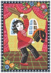 Набор для вышивания мулине НИТЕКС арт.0268 Мальчик с лошадкой 21х30 см