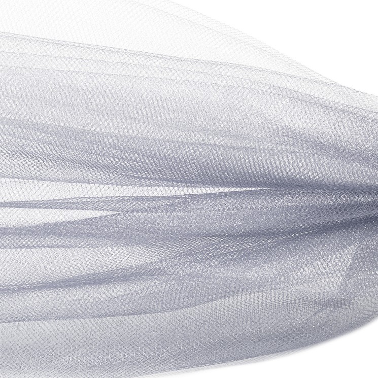 Фатин Кристалл средней жесткости блестящий арт.K.TRM шир.300см, 100% полиэстер цв. 81 К уп.5м - серый