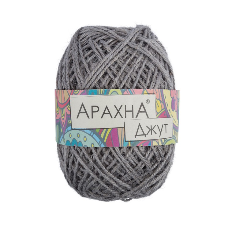 Пряжа ARACHNA Jute (100% джут) 5х100г/90м цв. 007 св.серый