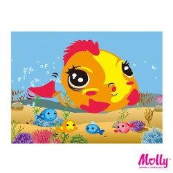 Картины мозаикой Molly арт.MX110/MX123/1 Рыбка (5 Цветов) 17х22 см упак