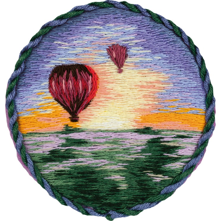 Набор для вышивания PANNA "Живая картина" арт. JK-2185 Брошь. Воздушные шары 5,5х5,5 см