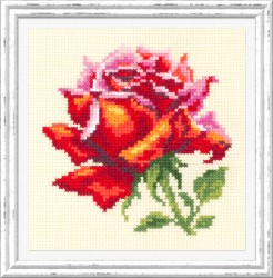 Набор для вышивания ЧУДЕСНАЯ ИГЛА арт.150-003 Красная роза 11х11 см