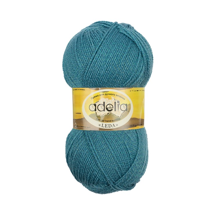 Пряжа ADELIA LEDA (99% акрил/ 1% люрекс) 5х100г/340м цв.207 морская волна