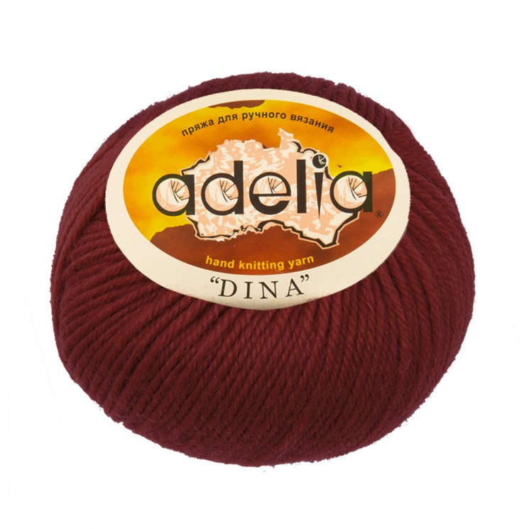 Пряжа ADELIA DINA (100% шерсть) 10х50г/100м цв.26 бордовый