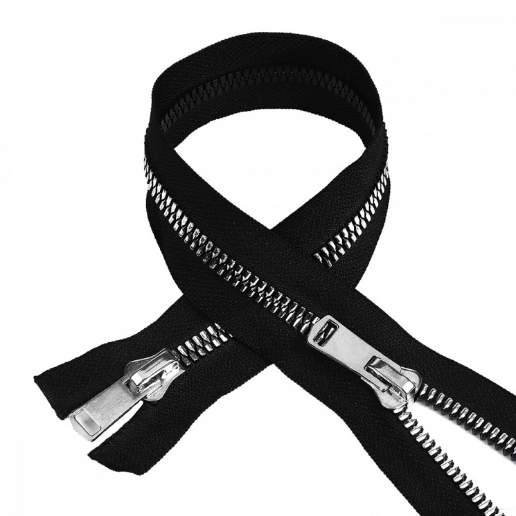 Молния MaxZipper трактор №8 2 замка TT, 90см, цв.черн/серебро уп.50шт