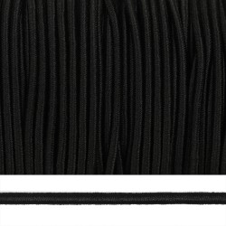 Резинка TBY шляпная (шнур круглый) цв.F322 черный 3/0мм боб.100м