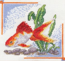 Набор для вышивания PANNA арт. D-0190 Золотая рыбка 16,5х16,5 см