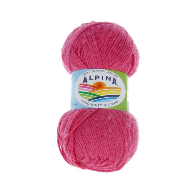 Пряжа ALPINA PAULA (60% мериносовая шерсть, 20% натуральный шелк, 20% нейлон) 3х50г/175м цв.21 яр.розовый