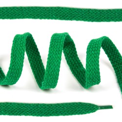 Шнурки плоские 12мм х/б дл.150см цв.018 св.зелёный (10 комп)