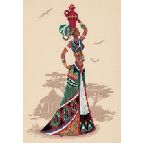 Набор для вышивания PANNA Золотая серия арт. NM-7270 Женщины мира. Африка 26,5х38см