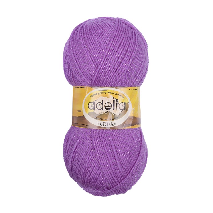 Пряжа ADELIA LEDA (99% акрил/ 1% люрекс) 5х100г/340м цв.205 сиреневый