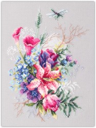Набор для вышивания ЧУДЕСНАЯ ИГЛА арт.101-302 Тюльпаны и лилия 18x26 см
