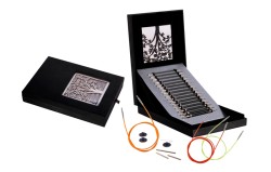 41620 Knit Pro Подарочный набор "Interchangeable Needle Set" съемных спиц "Karbonz" карбон, черный, 8 видов спиц в наборе