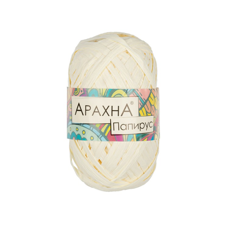 Пряжа ARACHNA Papyrus (100% целлюлоза) 10х40г/50м цв.01 молочный