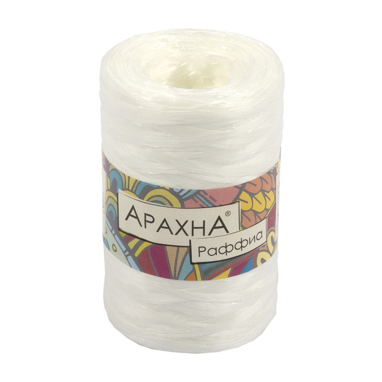 Пряжа ARACHNA Raffia (100% полипропилен) 5х50г/200м цв.01 белый