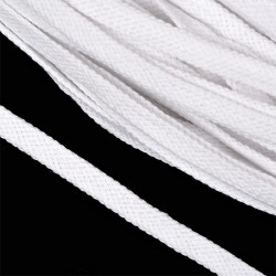 Шнур плоский х/б 10мм турецкое плетение цв.001 отбелка уп.50 м