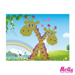 Картины мозаикой Molly арт.MX102 Два жирафа (4 Цвета) 17х22 см упак