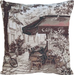 Набор для вышивания PANNA арт. PD-1726 Подушка. Парижское кафе 39,5х41,5 см