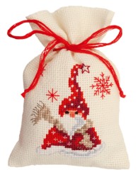 Набор для вышивания VERVACO арт.PN-0144319 Мешочек Санта с шарфом 8х12 см