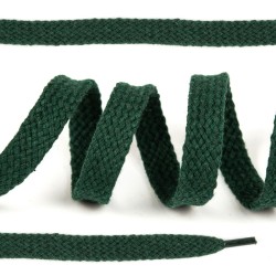 Шнурки плоские 12мм х/б дл.150см цв.019 т.зелёный (10 комп)