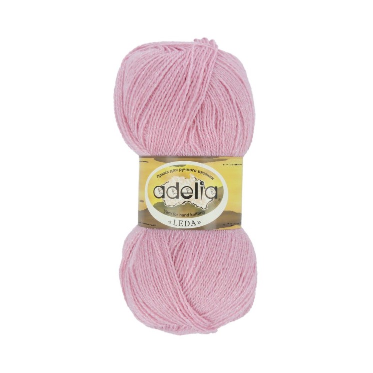 Пряжа ADELIA LEDA (99% акрил/ 1% люрекс) 5х100г/340м цв.202 розовый
