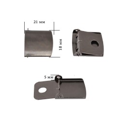 Застежка для бейсболки металлическая арт.TBY-182019-2 разм.18мм цв.черный никель уп.1000шт